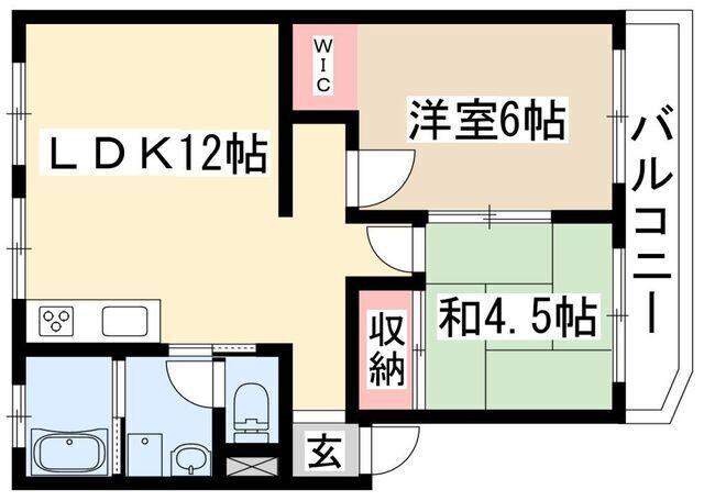 ビラ稲垣(2LDK/3階)の間取り写真