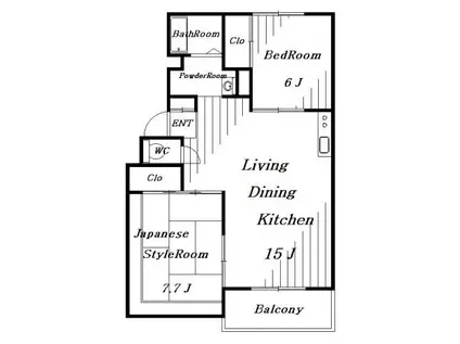 末広サンフレア(2LDK/3階)の間取り写真