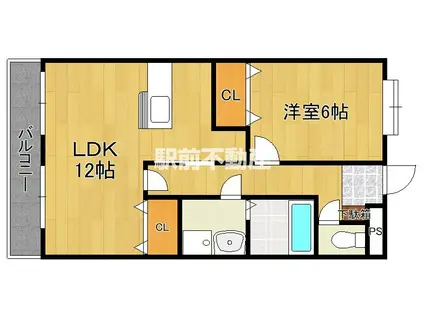 グランドゥール(1LDK/3階)の間取り写真