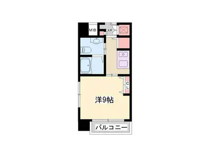 クオリティライフ壱番館(1K/9階)の間取り写真