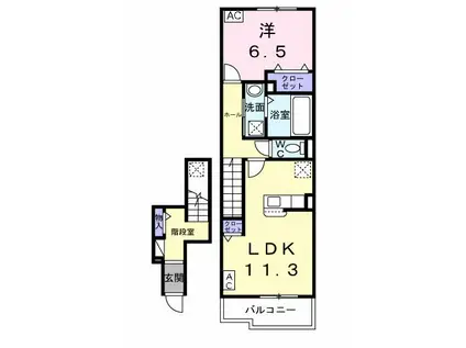 コントレイル(1LDK/2階)の間取り写真