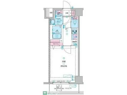 GENOVIA青砥II(1K/1階)の間取り写真