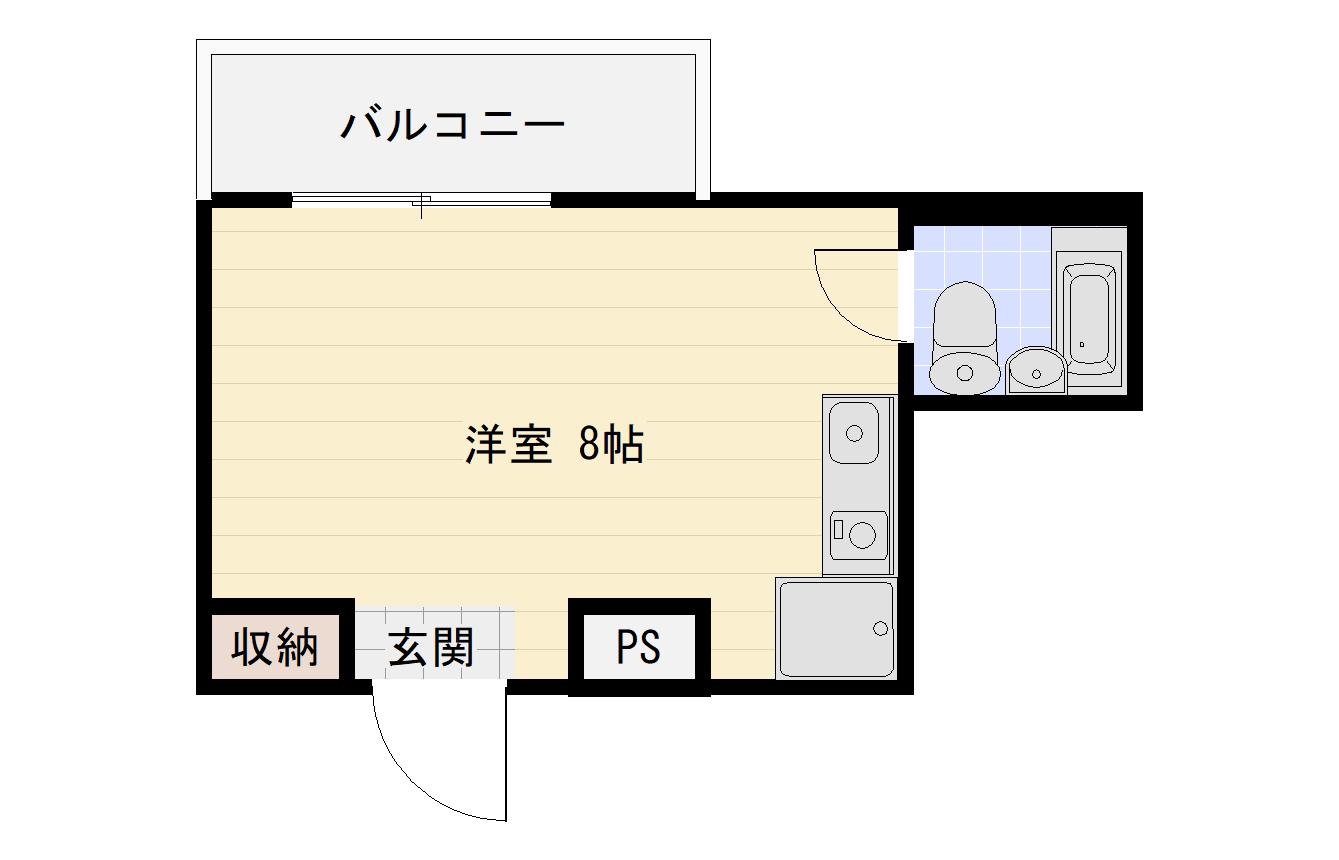 メゾン新町(ワンルーム/4階)の間取り写真