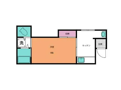 タチバナ荘 第一(1DK/2階)の間取り写真