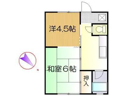 大下アパート(2K/2階)の間取り写真