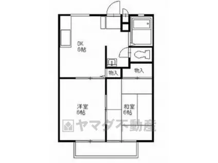 中村ハイツA(2DK/2階)の間取り写真