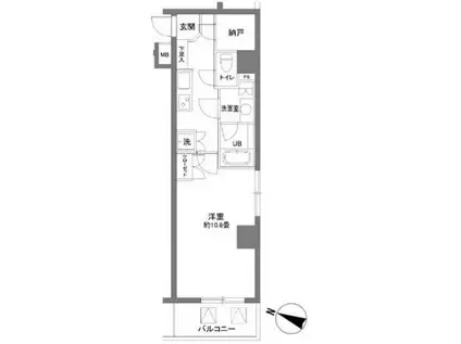 カスタリア大塚II(1SK/2階)の間取り写真