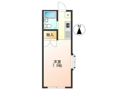 エステートピアメイ(1K/2階)の間取り写真