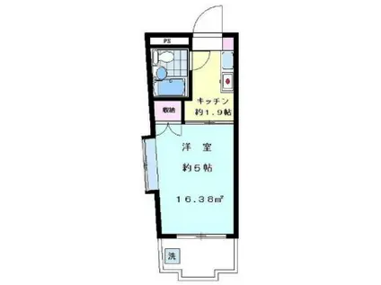 ハイタウン多摩川NO2(1K/3階)の間取り写真