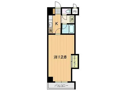 グラーベ.I(1K/4階)の間取り写真