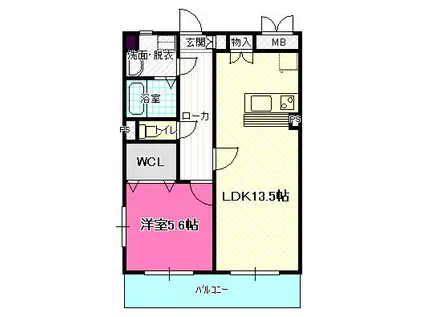 トリニティ(1LDK/1階)の間取り写真