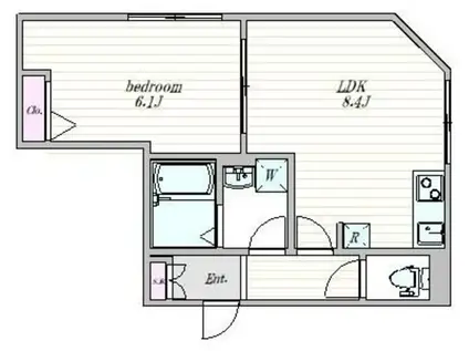 ザ・クラスアーバンス早稲田南(1LDK/3階)の間取り写真