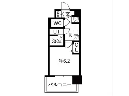 レジュールアッシュ緑橋駅前(1K/3階)の間取り写真