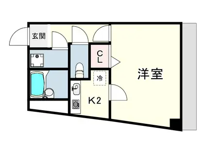 有馬サテライトマンション(1K/2階)の間取り写真