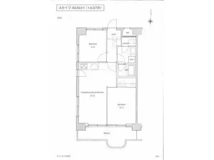 SOCIETY清澄白河(2LDK/4階)の間取り写真