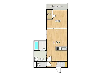 恵我ノ荘マンション(1LDK/3階)の間取り写真