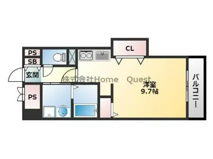 VERITA久宝寺(ワンルーム/5階)の間取り写真