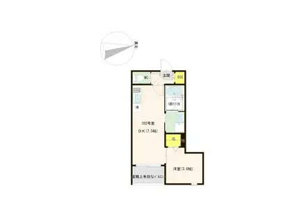 ブランシェ志茂(1DK/1階)の間取り写真