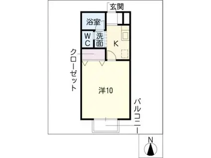 セピアコート(1K/2階)の間取り写真