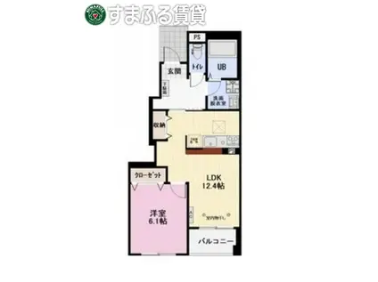 CLAIR LAPAIN(1LDK/1階)の間取り写真