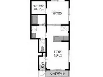 ピース・ヴィラ A棟(1LDK/1階)の間取り写真