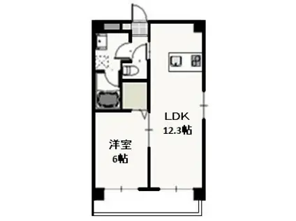 セゾンクレール(1LDK/6階)の間取り写真
