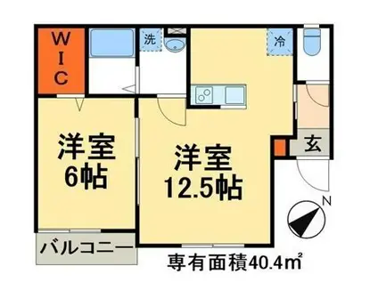 オリオンIII(1LDK/2階)の間取り写真