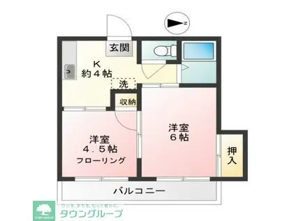 メゾン寿香(2DK/3階)の間取り写真