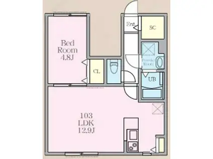 ノーザンロード東武練馬II(1LDK/1階)の間取り写真