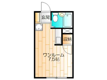アーバンヴィレッジ(ワンルーム/1階)の間取り写真