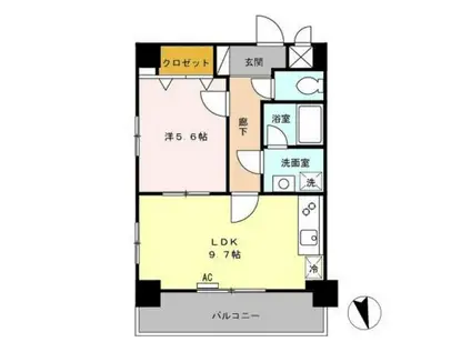 メゾンDEウノ(1LDK/5階)の間取り写真