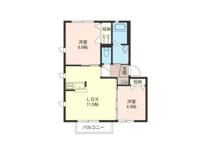 ヴィラルーチェA(2LDK/2階)の間取り写真