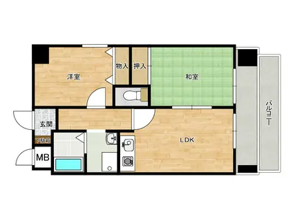 スペース 九条(2LDK/7階)の間取り写真