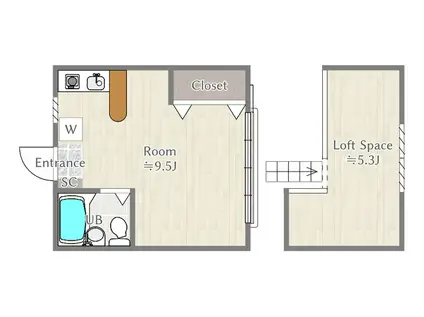 コーポルピナス(ワンルーム/2階)の間取り写真