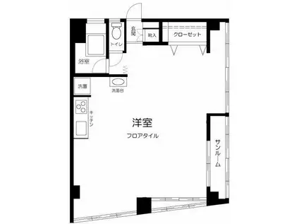 蛎殻町団地(ワンルーム/10階)の間取り写真