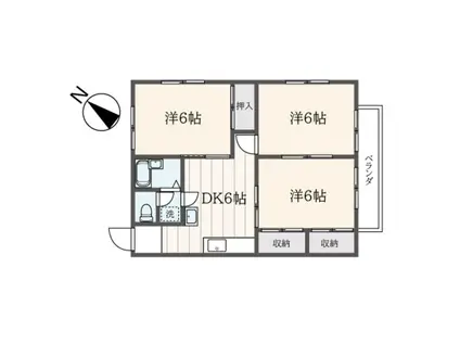 ウエストコーポ(3DK/1階)の間取り写真