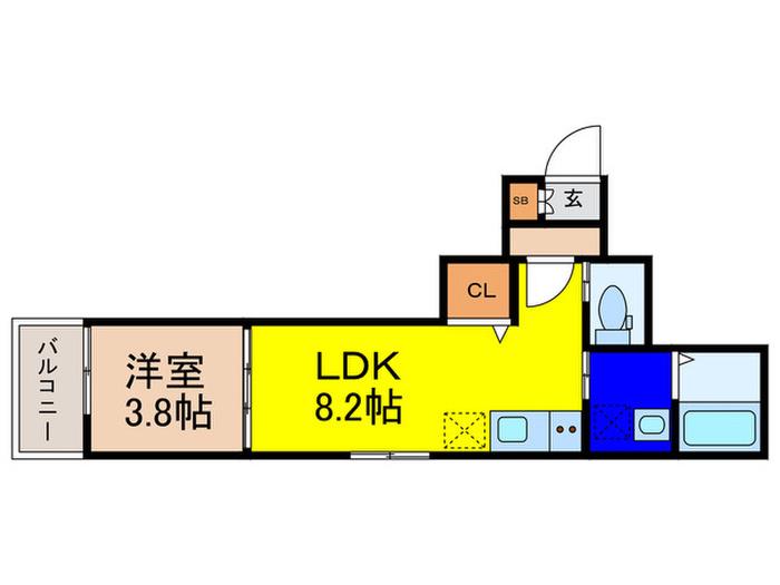 ASTRA HIMESATO(1LDK/1階)の間取り写真