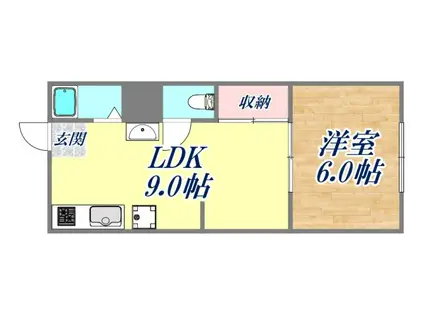 ハイツつぼい(1LDK/2階)の間取り写真