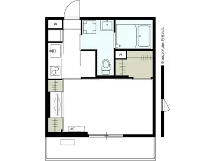 リブリ・FORTUNA(1K/2階)の間取り写真