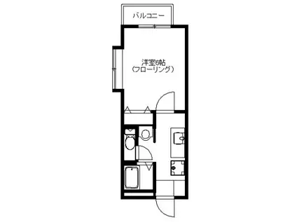 メゾンパールI(1K/2階)の間取り写真