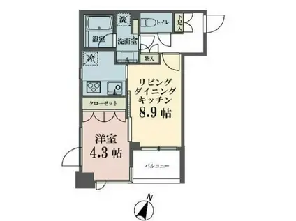 メゾンビスタ渋谷宇田川(1LDK/4階)の間取り写真