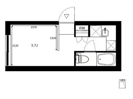 TY196(1K/3階)の間取り写真