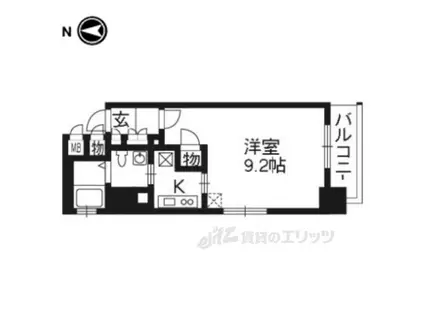 ベラジオ四条烏丸(1K/6階)の間取り写真