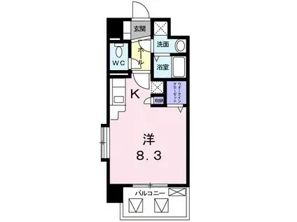 サクラディア(1K/1階)の間取り写真