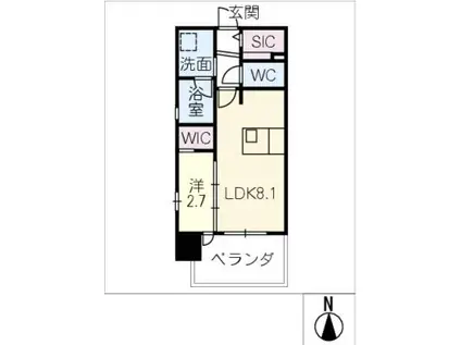 K-PRINCE中村公園(1LDK/6階)の間取り写真