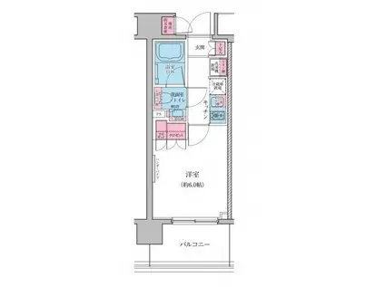 レジディア品川シーサイド(1K/7階)の間取り写真