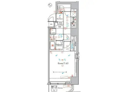 RELUXIA新大橋リバーサイド(1K/10階)の間取り写真
