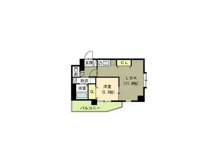 ブラスト南万代(1LDK/3階)の間取り写真