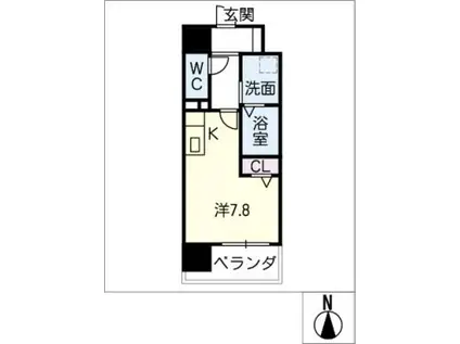 ATRIO鶴舞(ワンルーム/9階)の間取り写真
