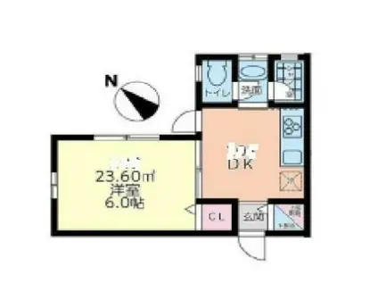 パークサイド諏訪坂(1DK/2階)の間取り写真